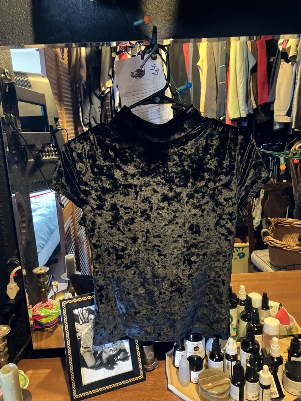 a new day Black Crushed Velvet Top - Picture 4 of 5